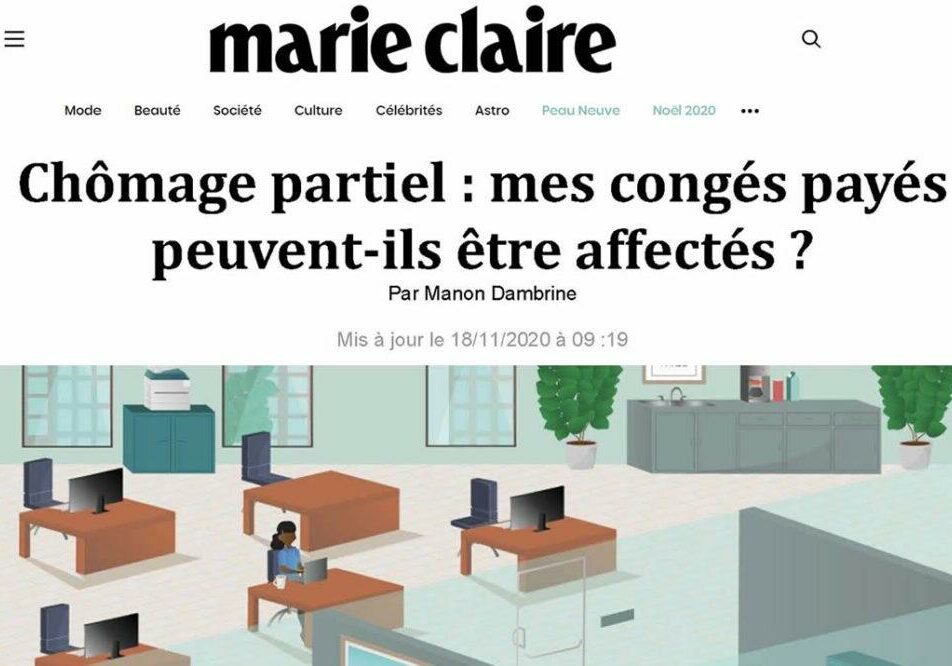 Chômage partiel - mes congés payés peuvent-ils être affectés - Marie Claire 2020-11